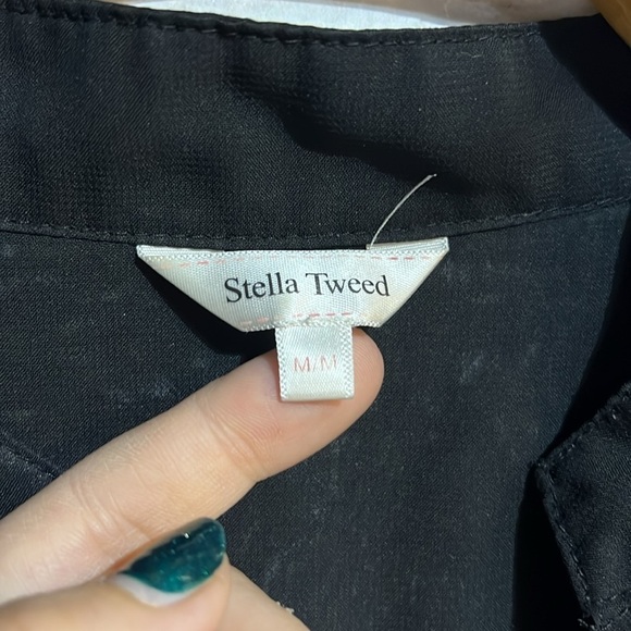 Stella tweed black sheer top  size medium - Picture 5 of 11